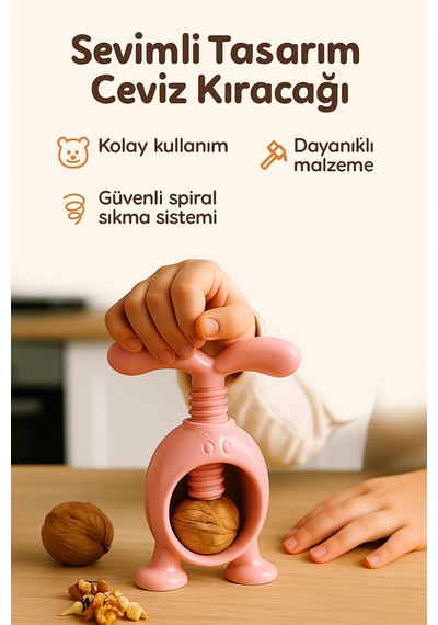 Ceviz Kıracağı Tavşan Model Plastik Pembe
