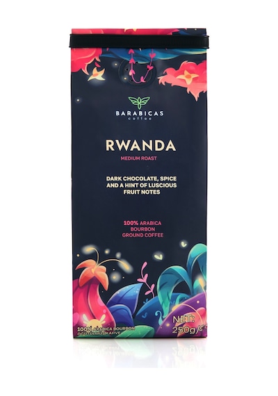 Barabicas Rwanda 100% Arabica Bourbon Medium Roast Öğütülmüş Kahve 250 G