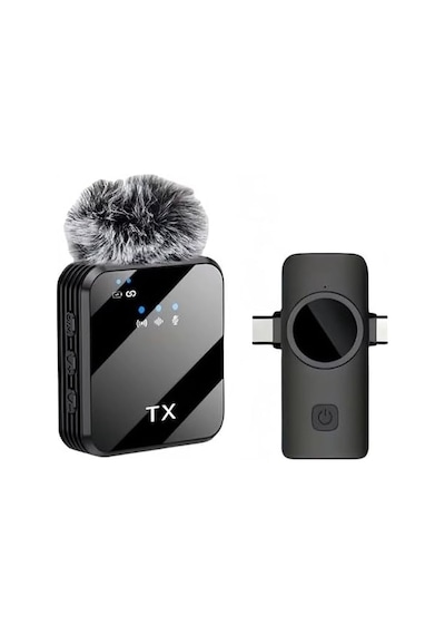 Kablosuz Yaka Mikrofonu Tekli Mikrofon İphone 15 16 17 İle Uyumlu Type-c/lightning Portlu Telefon Pc Tablet Video Kayıt Röportaj Canlı Yayın Vlog Kablosuz Mikrofon 1028