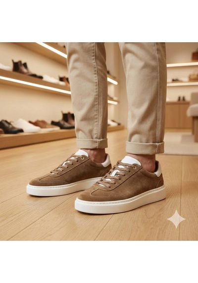 Marcobranchını Bağcıklı Düz Kalın Taban Erkek Sneaker Ayakkabı 061157m Kum