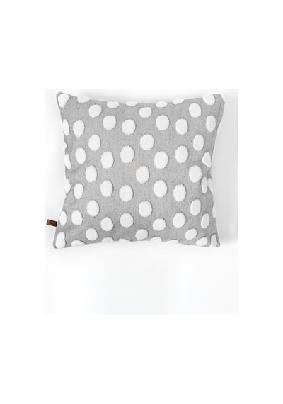 Bohem Özel Tasarım Punch Panç Desen Kare Dekoratif Kırlent Kılıfı 50x50 cm Point Gri