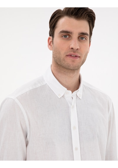 Pierre Cardin Erkek Beyaz Gömlek Desenli 50303388-vr013 Beyaz