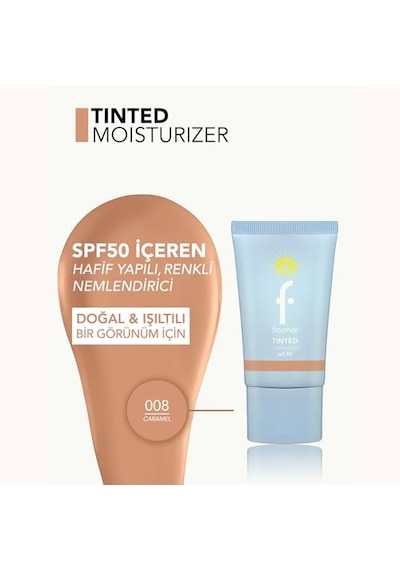 Sun Lovers Nemlendirici Etkili &amp Doğal Bitişli Renkli Güneş Koruyucu Spf50-008 Caramel
