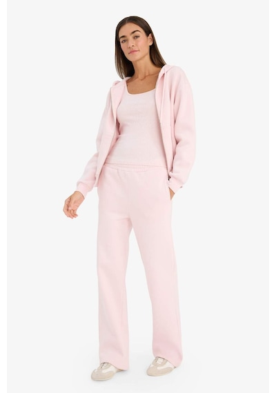 Defacto Straight Fit Basıc Cepli Yüksek Bel Eşofman Altı B8571AX25SP Pembe