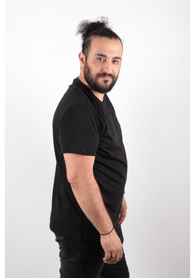 Rich Büyük Beden Basic T-shirt %100 Pamuk Tişört Açık Bej