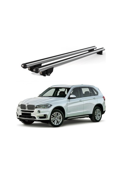 Kanca Bmw X5 F15 2014-2018 Uyumlu Gri Kilitli Ara Atkı 130cm Port Bagaj Tavan Barı