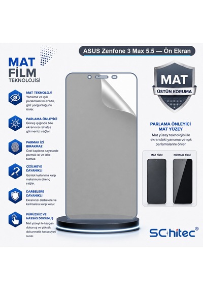 Zenfone 3 Max 5.5 Uyumlu Ön Yüzey Mat Hidrojel Ekran Koruyucu 07099082