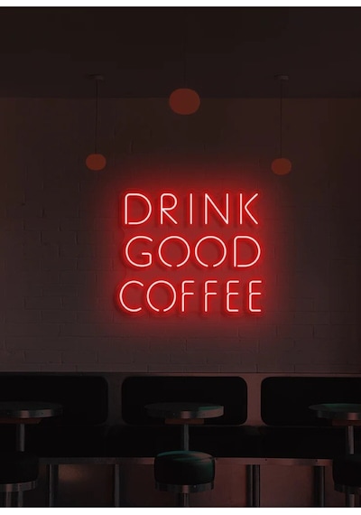 Drınk Good Coffee Yazılı Neon Tabela Kırmızı