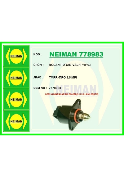 Bescher Rolanti Ayar Valfi Yaylı Tempra-tipo 1.6 Mpı Neıman 778983 7778983