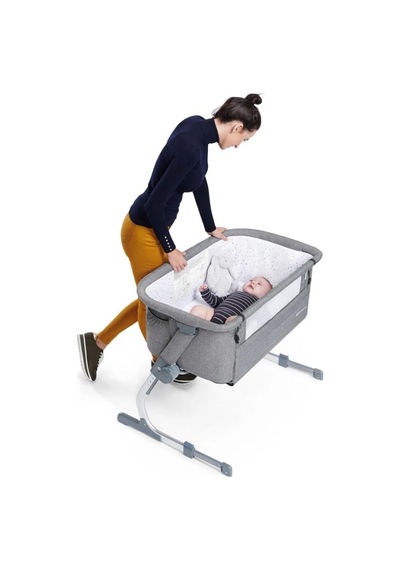 Kinderkraft Uno Up Anne Yanı Beşiği - Grey Melange Grey Kinderkraft Uno Up Anne Yanı Beşiği - Grey Melange Grey