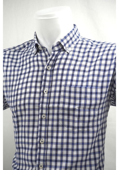 Elitpark Plaid Pattern Lacivert Pamuklu Cepli Uzun Kol Premium Erkek Gömlek
