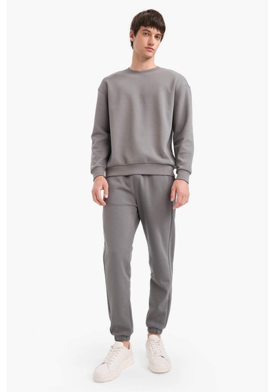 Defacto Slim Fit Dar Kesim Fermuar Cepli Pike Eşofman Altı D5258ax25augr206 Gri