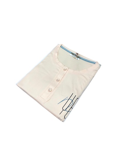 Seamlife Kadın Extra Yumuşak %100 Pamuk Milan Kısa Kollu Pijama Takımı Somon