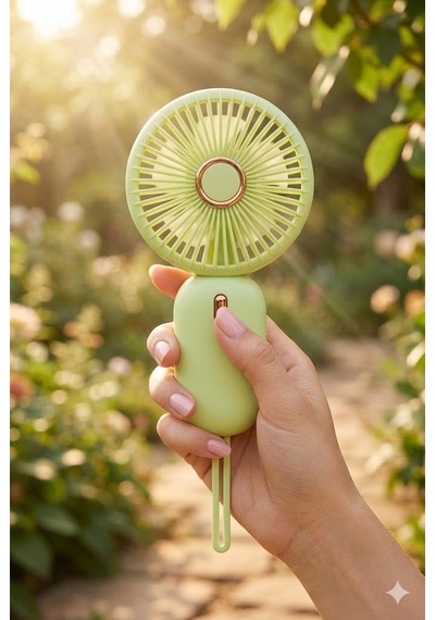 Mini Taşınabilir Fan Type-c Şarjlı El Vantilatörü Yeşil Fn-65