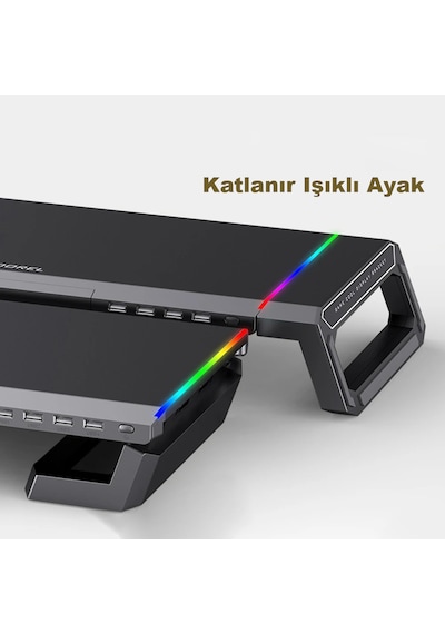 Monozone Bilgisayar Monitör Yükseltici Laptop Sehpası Rgb 4