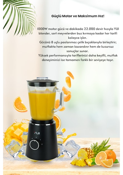 Yui M27 1000 W Cam Hazneli Kişisel Smoothie Blender