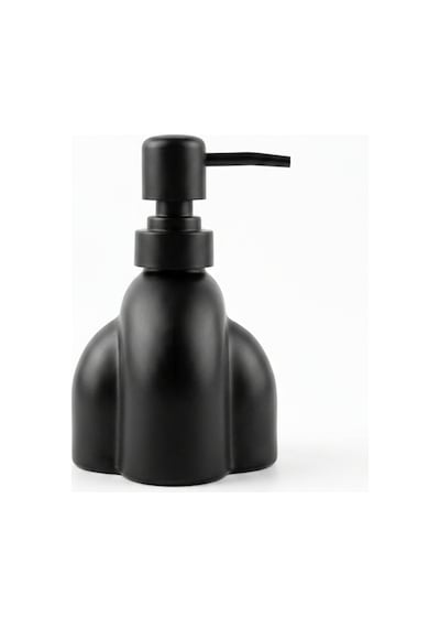 Modern Kabartmalı Cam Sıvı Sabunluk, Mat Minimal Dekoratif Tasarım, 250 Ml, 14 X 9 X 5,5 Cm Siyah