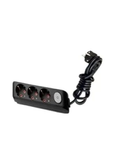 3'lü Anahtarlı Topraklı Kablolu Çocuk Korumalı Priz - 2 Metre 0,25 mm² / 0.34 mm²