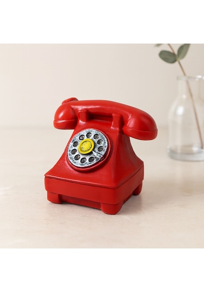 Vintage Ankesörlü Telefon Biblo Reçine 12x7.5 Cm