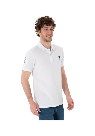 U.S. Polo Assn. Erkek Slim Fit Polo Yaka Basic Tişört Beyaz