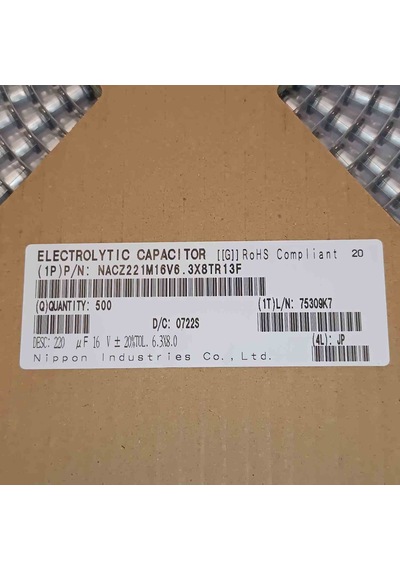 Nacz221m16v6.3x8tr13f 220mf 16v 6.3x8 Smd Kondansatör 70 Adet