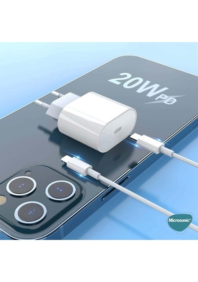 Apple İphone 16 Type-c To Type-c 2 İn 1 Şarj Seti İphone 16 İle Uyumlu Kablo - Beyaz