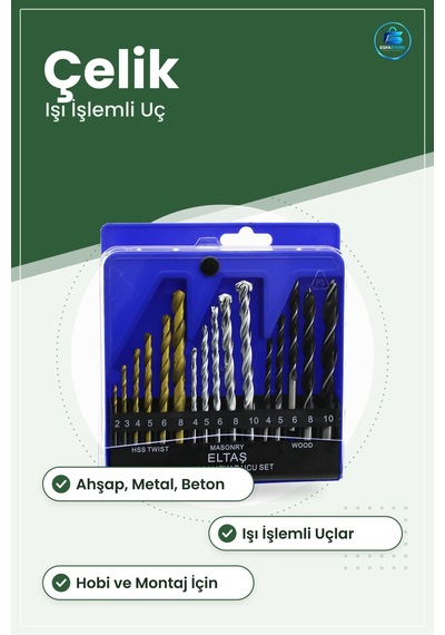Matkap Uç Seti Ahşap Metal Beton Delme Yüksek Dayanım Çelik Hobi