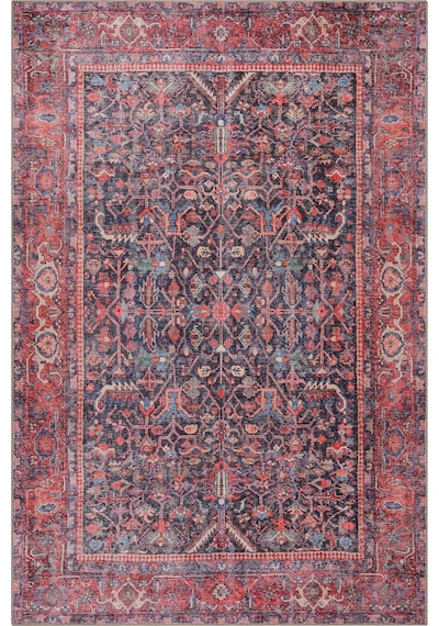 Blues Vintage Desenli Dokuma Taban Dekoratif Kırmızı Halı (Al 354