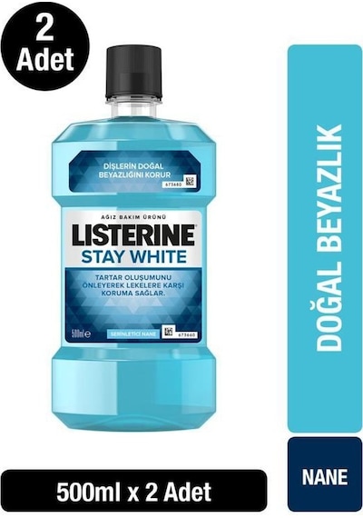 Listerine Stay White Ağız Bakım Suyu 2 x 500 ML