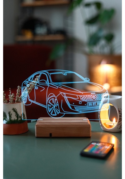 Peugeot 508 Araba 16 Renk Kumandalı 3d Gece Lambası