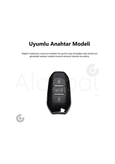 Peugeot 208 308 508 2008 3008 5008 Elmas Kesim Tpu Anahtar Kılıfı Beyaz