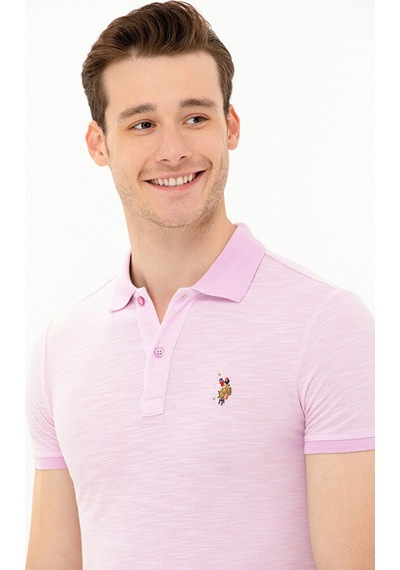 U.S. Polo Assn. Erkek Polo Yaka T-shirt 50263371-vr211 Pembe