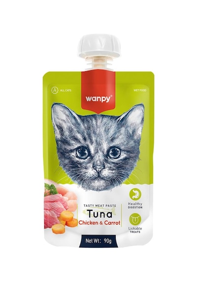Wanpy Taze Ton Balıklı & Tavuklu Ezme Kedi Maması 90 G