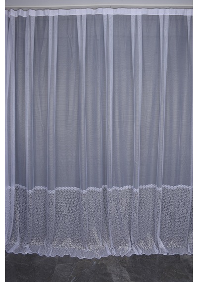 Kdk 2120 Desen Beyaz Renk Tek Kanat Hazır Dikilmiş Pileli Fon Perde 300 260 Cm Beyaz