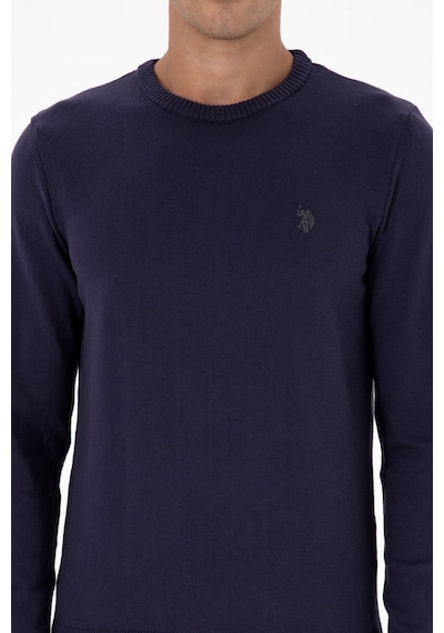 U.S. Polo Assn. Erkek Slim Fit Bisiklet Yaka Mürdüm Basic Kazak 50313713-VR074
