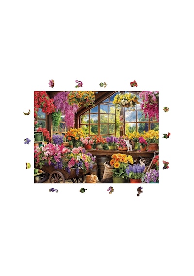Ahşap Puzzle Yetişkin - Çiçek Serası - 450 Parça, 29 X 39 Cm - Yapıştırıcı Folyo Dahil - Benzer