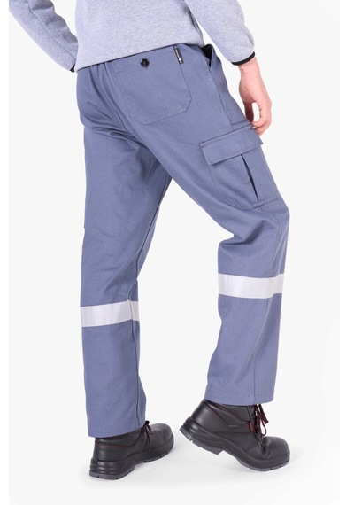 Reflektörlü Gabardin İş Pantolonu Gri