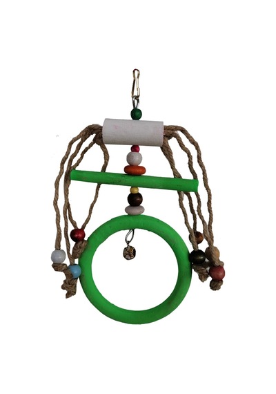 Halkalı İpli Boncuklu Kuş Oyuncağı 10 / 20 Cm