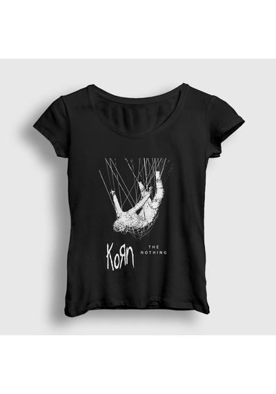 Presmono Kadın Nothing Korn T-shirt Siyah