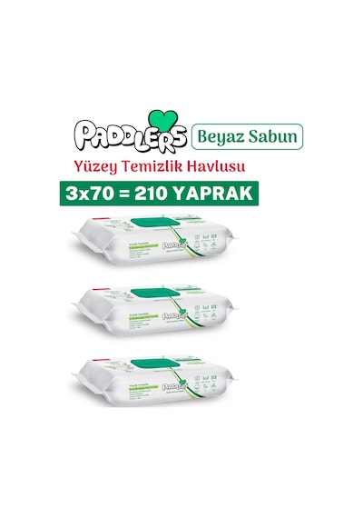 Easy Clean Beyaz Sabun Katkılı Yüzey Temizlik Havlusu 210 Yaprak (3x70) – Yüksek Hijyen