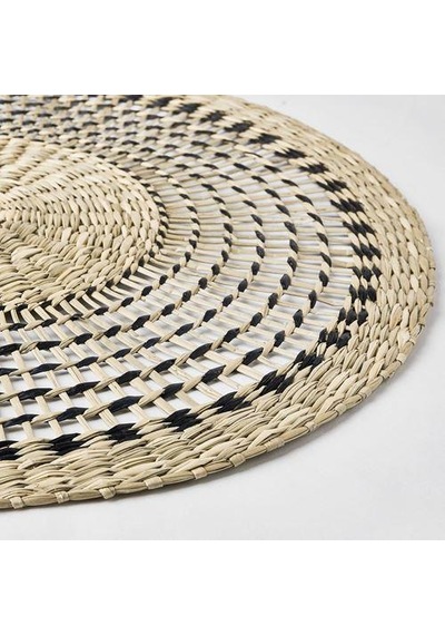6 Adet Amerikan Servis, Natürel MeridyenDukkan 37 cm Rattan-Yuvarlak-Dekoratif Servis Bej
