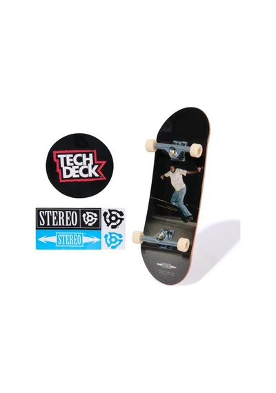Tech Deck Stereo Siyah Zemin Kaykaycı Fotoğraf Grafik Parmak Kaykay