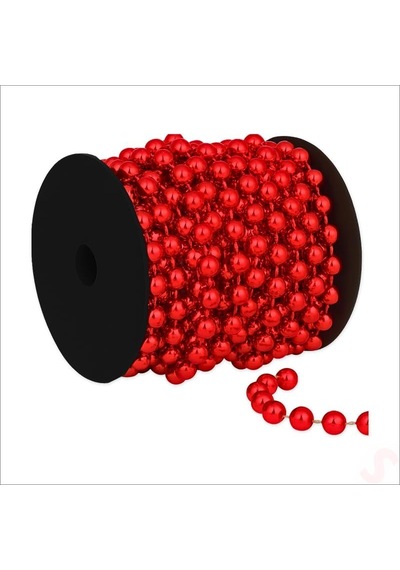 Zincir Boncuk Makara, 6mm X 8mt - Kırmızı