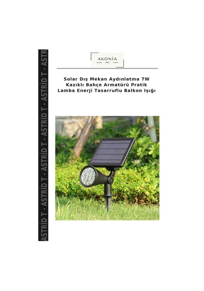 Solar Dış Mekan Aydınlatma 7w Kazıklı Bahçe Armatürü Pratik Lamba Enerji Tasarruflu Balkon Işığı Diğer