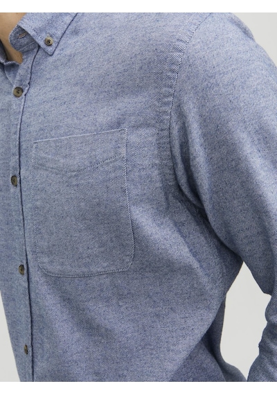Jack & Jones Erkek Dügme Kapamali Düz Renk Gömlek - Classic - 12235974 Faded Denim