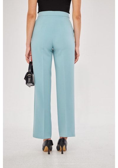 Lovelf Kare Düğme Bol Paça Pantolon Mint Yeşili Mint Yeşili