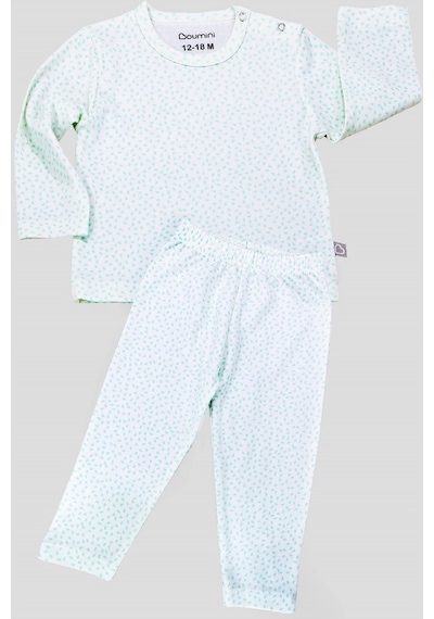 Boumini Bebek Ve Çocuk Pijama Takımı Yapraklar Mint