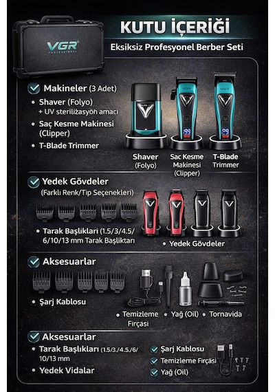 Vgr V-035 S3 Barber Combo 3 3 180 Dk