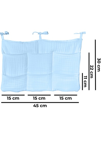 Bebek Beşik Yanı Organizer 6 Cepli Pratik Organizer Mavi