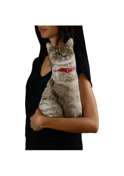 3d Dijital Baskılı Dekoratif Kedi Yastık Renkli